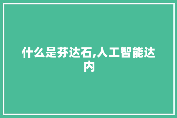 什么是芬达石,人工智能达内