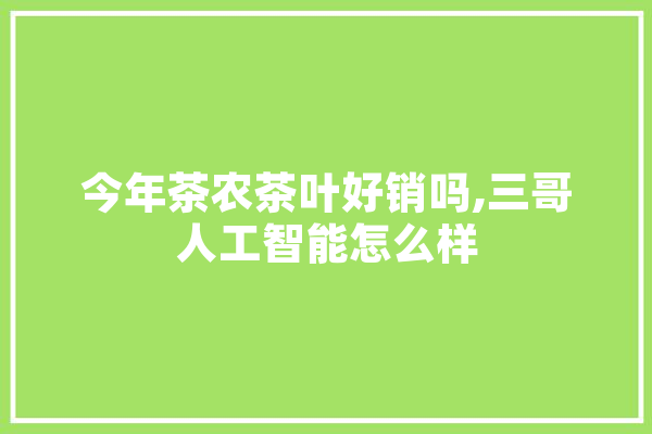 今年茶农茶叶好销吗,三哥人工智能怎么样