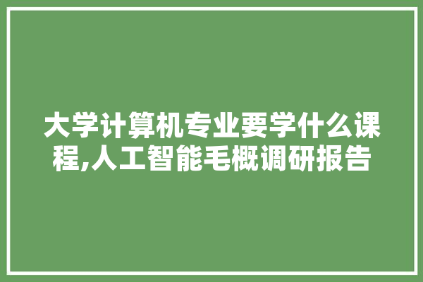 大学计算机专业要学什么课程,人工智能毛概调研报告 智能问答
