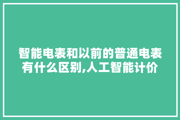 智能电表和以前的普通电表有什么区别,人工智能计价软件