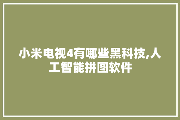 小米电视4有哪些黑科技,人工智能拼图软件 云服务
