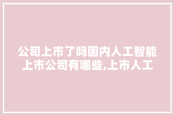 公司上市了吗国内人工智能上市公司有哪些,上市人工智能企业排名股票 科技快讯