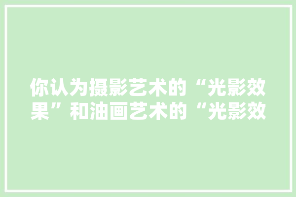 你认为摄影艺术的“光影效果”和油画艺术的“光影效果”一样吗,人工智能线条图
