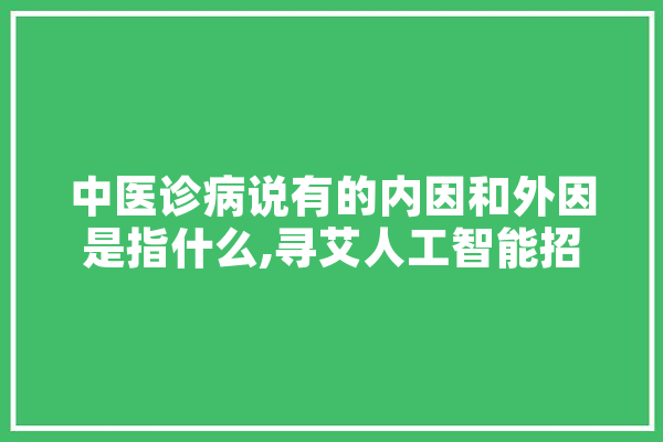 中医诊病说有的内因和外因是指什么,寻艾人工智能招聘信息 智能写作