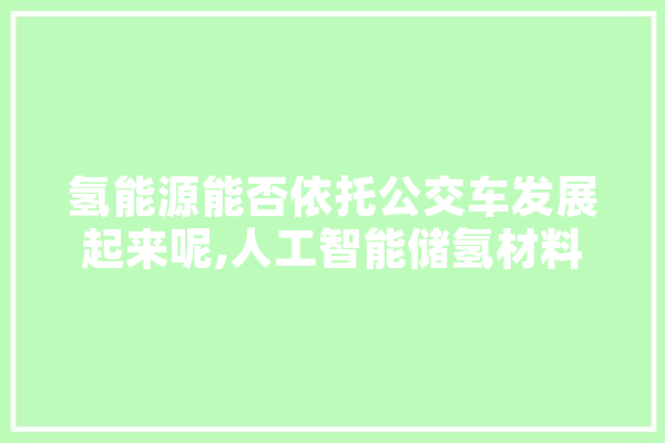 氢能源能否依托公交车发展起来呢,人工智能储氢材料应用 文字写作