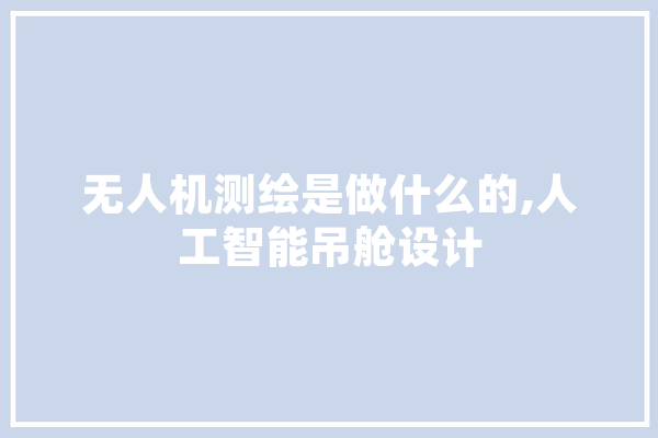 无人机测绘是做什么的,人工智能吊舱设计 智能写作