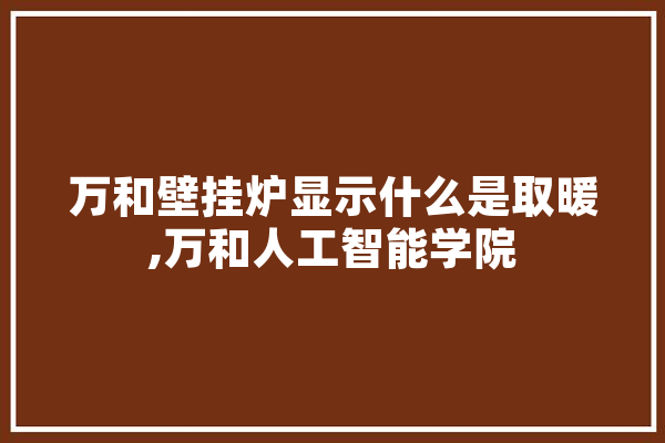 万和壁挂炉显示什么是取暖,万和人工智能学院 AI简讯