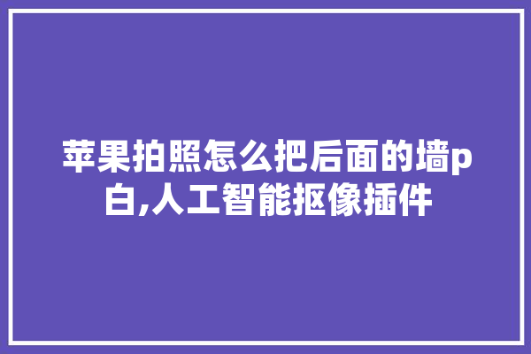 苹果拍照怎么把后面的墙p白,人工智能抠像插件 绘影字幕