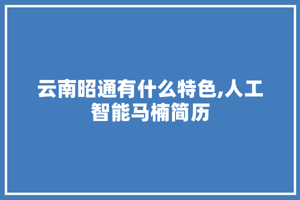 云南昭通有什么特色,人工智能马楠简历