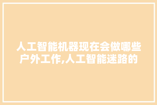 人工智能机器现在会做哪些户外工作,人工智能迷路的原因 计算机