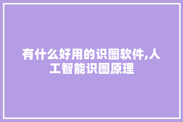 有什么好用的识图软件,人工智能识图原理