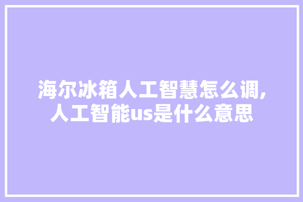 海尔冰箱人工智慧怎么调,人工智能us是什么意思