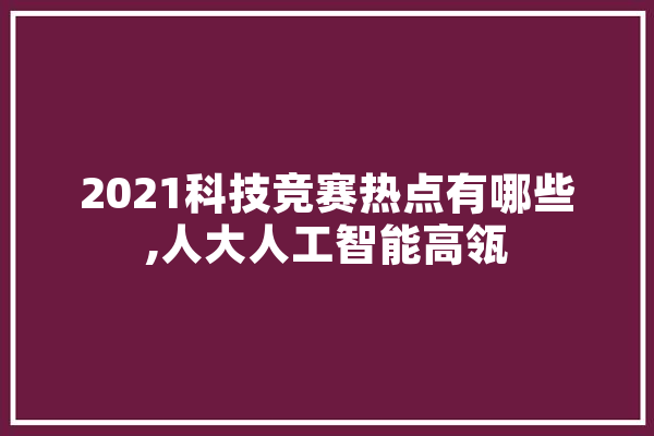 2021科技竞赛热点有哪些,人大人工智能高瓴