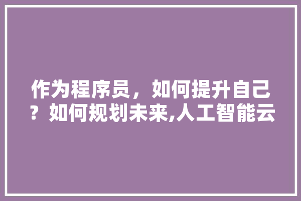 作为程序员，如何提升自己？如何规划未来,人工智能云7z 智能写作