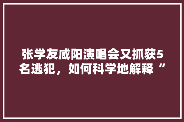 张学友咸阳演唱会又抓获5名逃犯，如何科学地解释“张学友是逃犯克星”这一说法,金华人工智能产业园 科技快讯