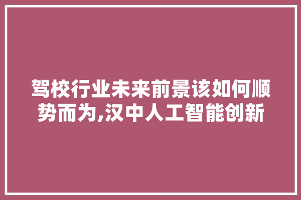 驾校行业未来前景该如何顺势而为,汉中人工智能创新教育实践基地 科技快讯