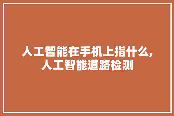 人工智能在手机上指什么,人工智能道路检测 计算机