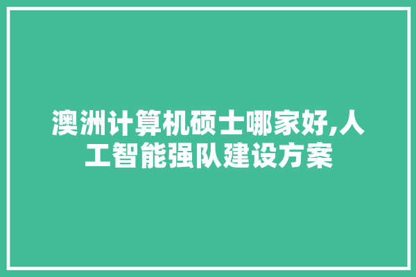 澳洲计算机硕士哪家好,人工智能强队建设方案