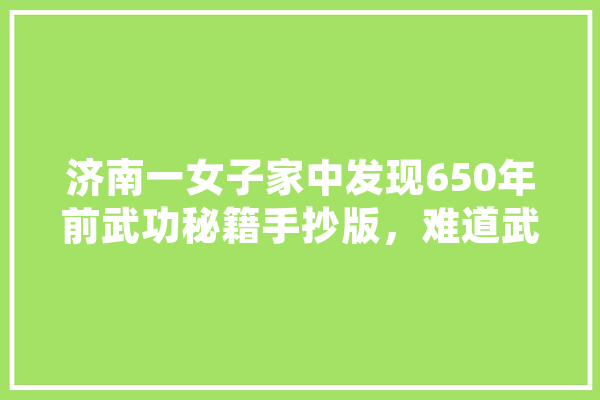 济南一女子家中发现650年前武功秘籍手抄版，难道武功秘籍真的存在吗,人工智能脸部