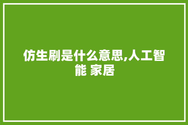 仿生刷是什么意思,人工智能 家居