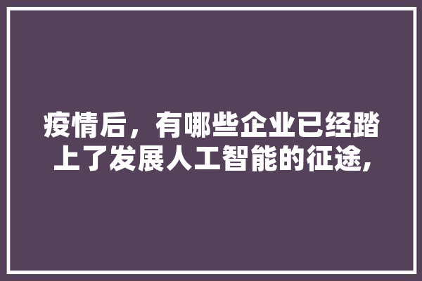 疫情后，有哪些企业已经踏上了发展人工智能的征途,人工智能将军