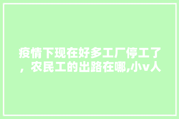 疫情下现在好多工厂停工了，农民工的出路在哪,小v人工智能 科技快讯