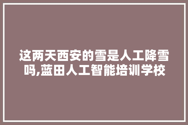 这两天西安的雪是人工降雪吗,蓝田人工智能培训学校 云服务
