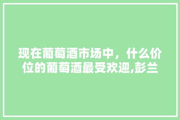 现在葡萄酒市场中，什么价位的葡萄酒最受欢迎,彭兰人工智能