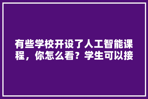 有些学校开设了人工智能课程，你怎么看？学生可以接受吗,大白人工智能机器人 云服务