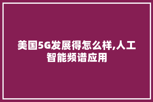 美国5G发展得怎么样,人工智能频谱应用 计算机
