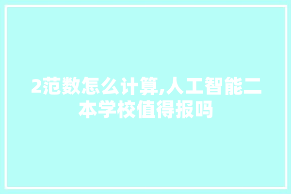 2范数怎么计算,人工智能二本学校值得报吗 智能助手