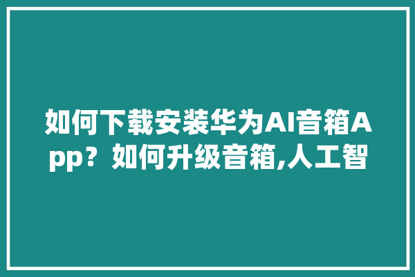 如何下载安装华为AI音箱App？如何升级音箱,人工智能音响有哪些 绘影字幕