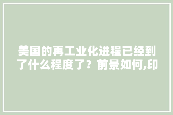 美国的再工业化进程已经到了什么程度了？前景如何,印尼人工智能应用现状 科技快讯