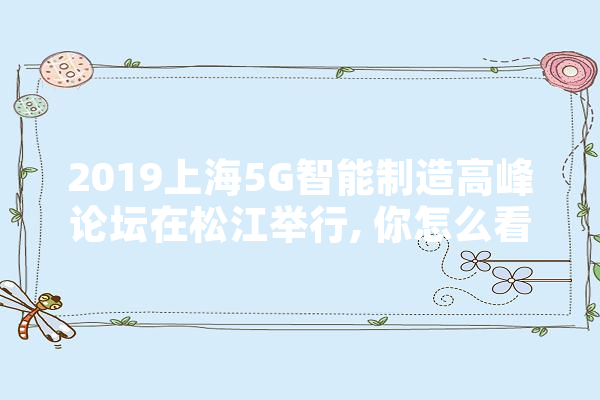 2019上海5G智能制造高峰论坛在松江举行, 你怎么看,人工智能论谈2024