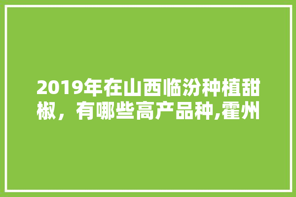 2019年在山西临汾种植甜椒，有哪些高产品种,霍州人工智能培训机构