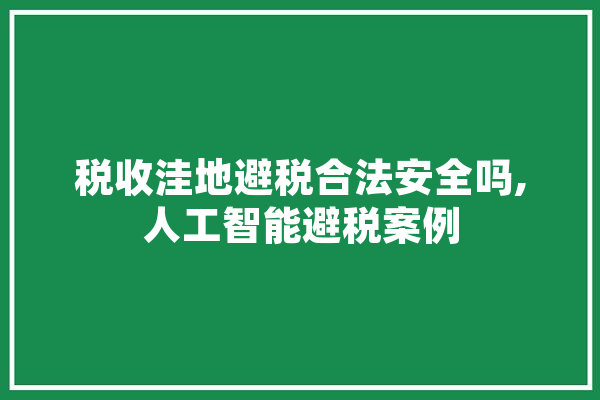 税收洼地避税合法安全吗,人工智能避税案例