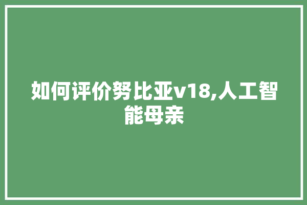 如何评价努比亚v18,人工智能母亲