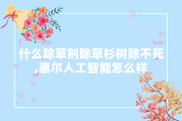 什么除草剂除草杉树除不死,惠尔人工智能怎么样