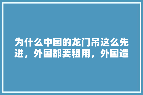 为什么中国的龙门吊这么先进，外国都要租用，外国造不出来吗？龙门吊原理技术很复杂吗,人工智能造船业