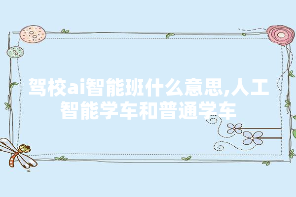 驾校ai智能班什么意思,人工智能学车和普通学车