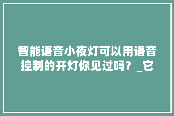智能语音小夜灯可以用语音控制的开灯你见过吗？_它是_语音 AI简讯