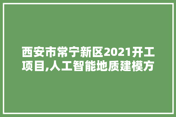 西安市常宁新区2021开工项目,人工智能地质建模方面的论文