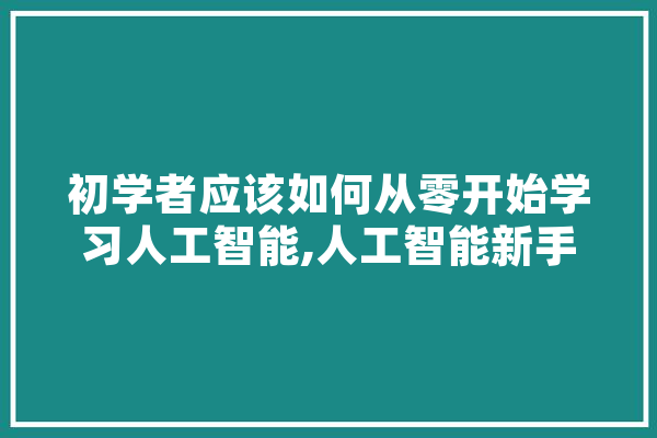 初学者应该如何从零开始学习人工智能,人工智能新手入门教程