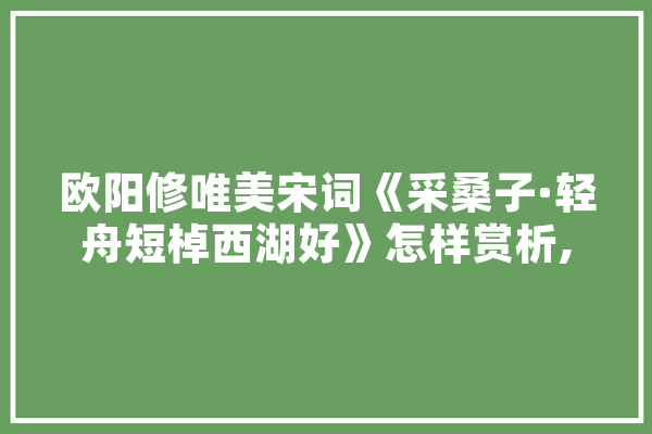 欧阳修唯美宋词《采桑子·轻舟短棹西湖好》怎样赏析,人工智能写宋词 AI快讯