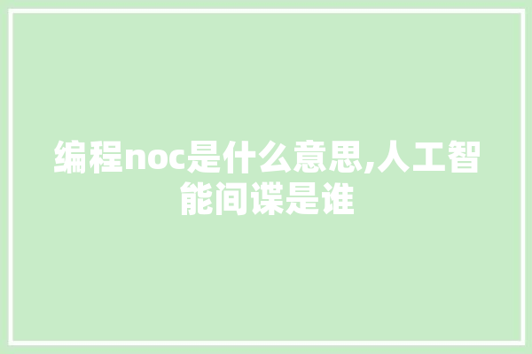 编程noc是什么意思,人工智能间谍是谁 智能助手