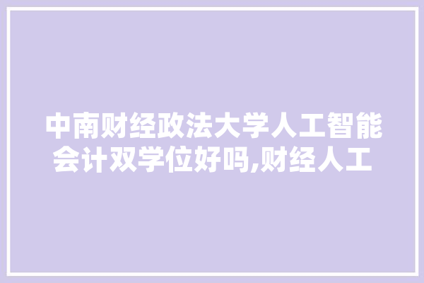 中南财经政法大学人工智能会计双学位好吗,财经人工智能技术应用 计算机