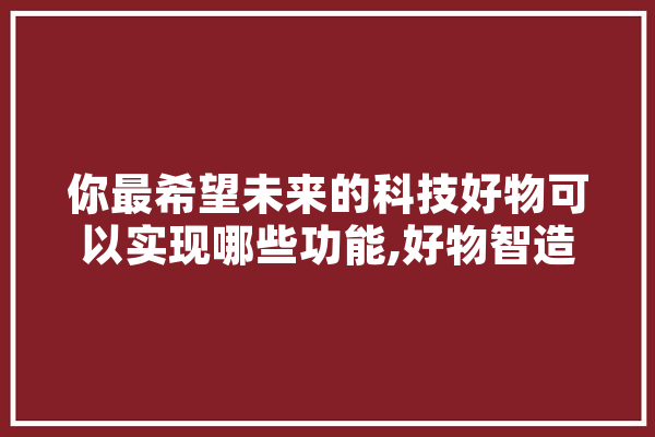 你最希望未来的科技好物可以实现哪些功能,好物智造公司