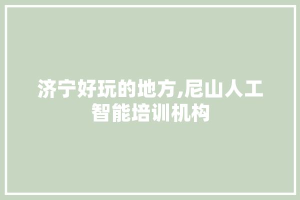济宁好玩的地方,尼山人工智能培训机构 AI简讯