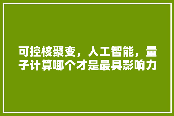 可控核聚变，人工智能，量子计算哪个才是最具影响力的未来方向,人工智能最棒的职业 绘影字幕