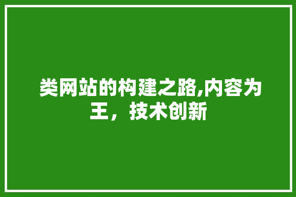  类网站的构建之路,内容为王，技术创新 AI简讯